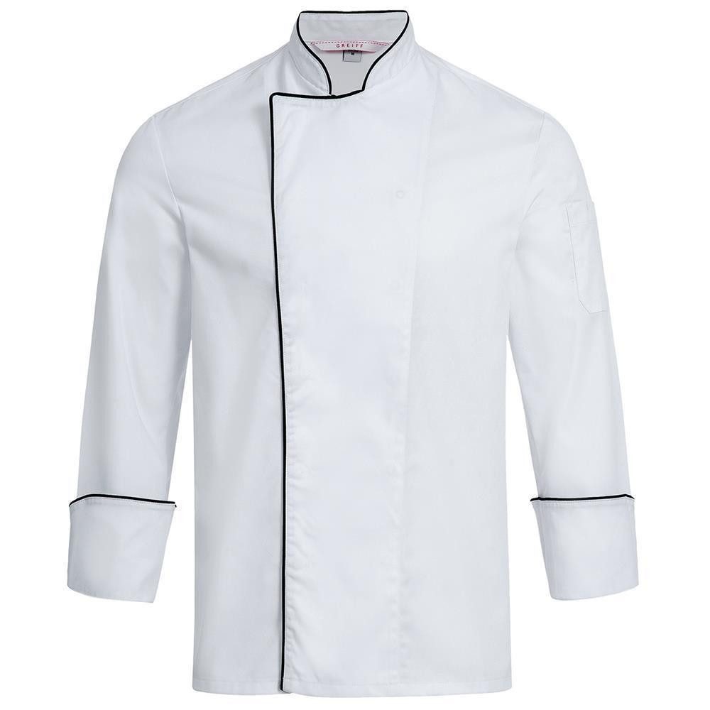 Kochjacke Greiff GASTRO-MODA Cuisine Herren Kochjacke Paspelierung Weiß