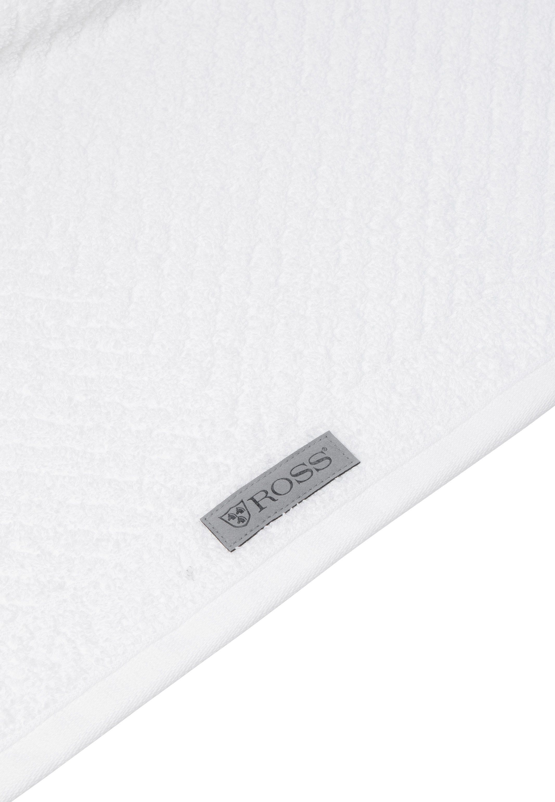 ROSS Handtuch Set Smart, Walkfrottee, Im Baumwolle und (Spar-Set, - Set Saugfähige 2 Griff - - Duschtuch Weiß weicher X 2-tlg)