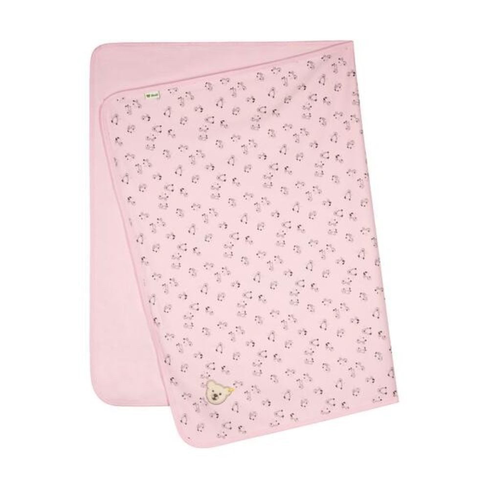 Babydecke Jerseydecke Pinguin rosa 46 x 33 cm, Steiff
