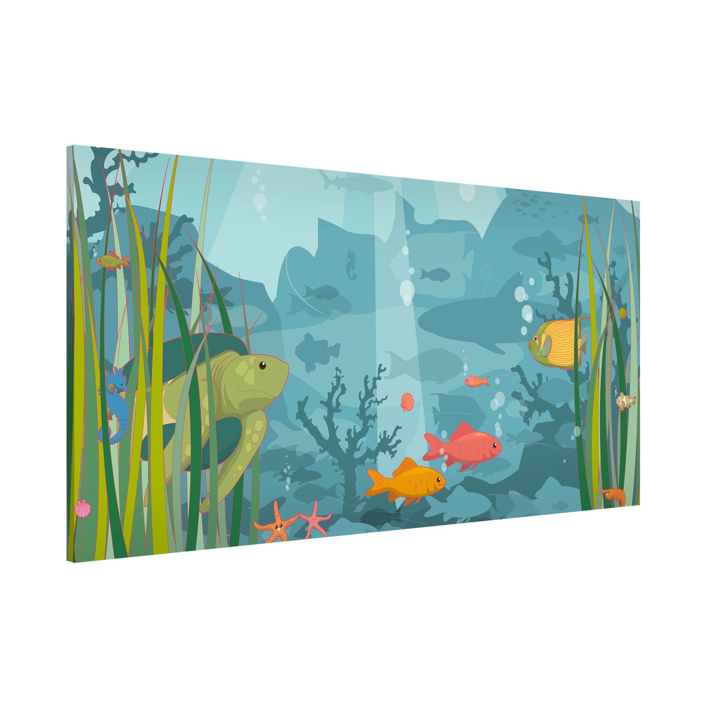 Bilderdepot24 Magnettafel Kinder deko Meereslandschaft, (1-tlg., Magnetboard Pinnwand für die Wand - metallische Tafel für Magnete), Magnetwand groß mit Motiv Kinderzimmer Memoboard magnetisch Querformat