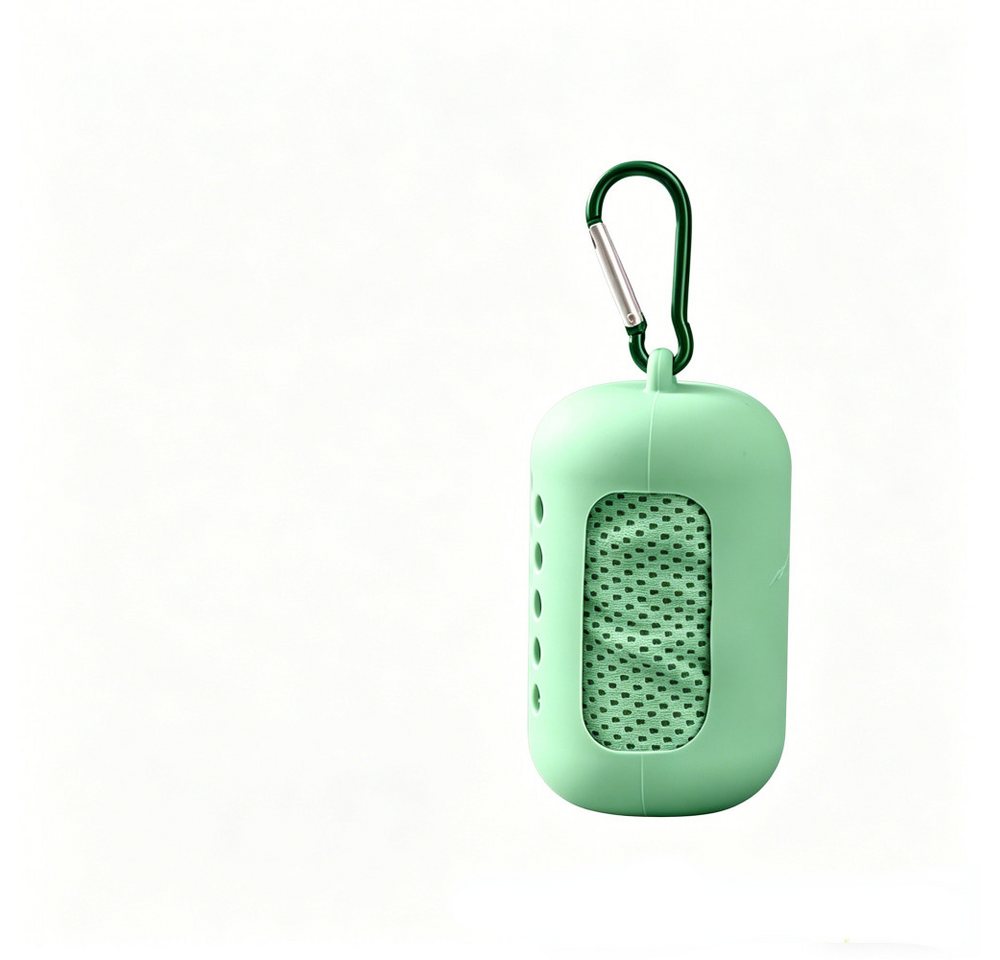 Blusmart Sporthandtuch Leichtes, schnelltrocknendes Kühlhandtuch, (mit Silikonhülle und Karabinerhaken, 1-St), Mikrofaser Handtuch, Für Sport, Wandern, Strand und Outdoor
