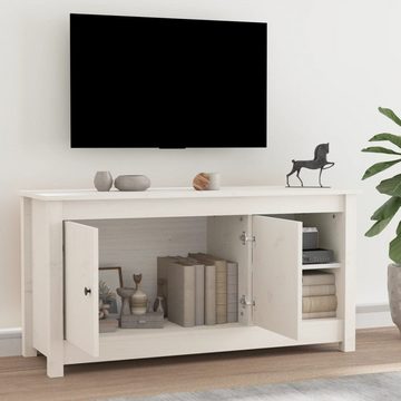 furnicato TV-Schrank Weiß 103x36,5x52 cm Massivholz Kiefer