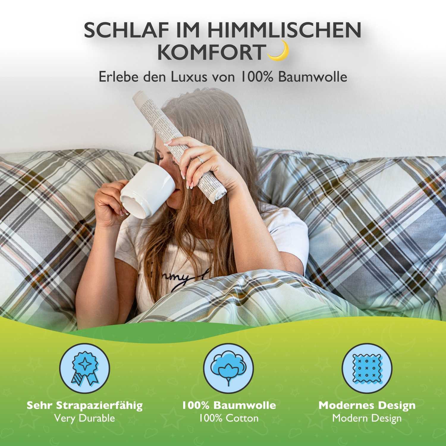 etérea Himmlische Qualität Bettwäsche etérea Renforcé Baumwoll Bettwäsche Square Braun, Renforcé, 2 teilig