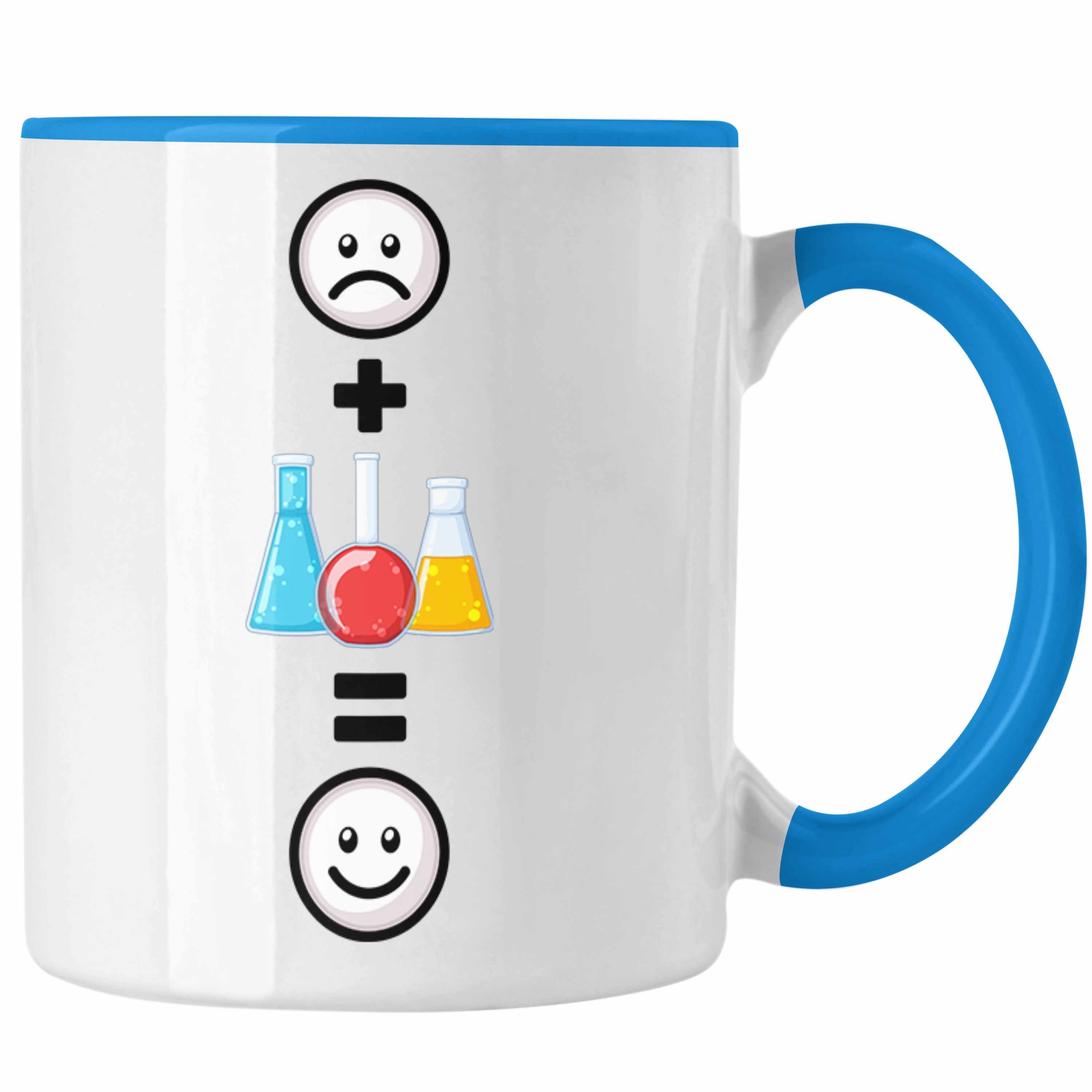 Trendation Tasse Chemie Tasse Geschenk für Chemiker, Chemiestudenten Lustige Geschenkid Blau