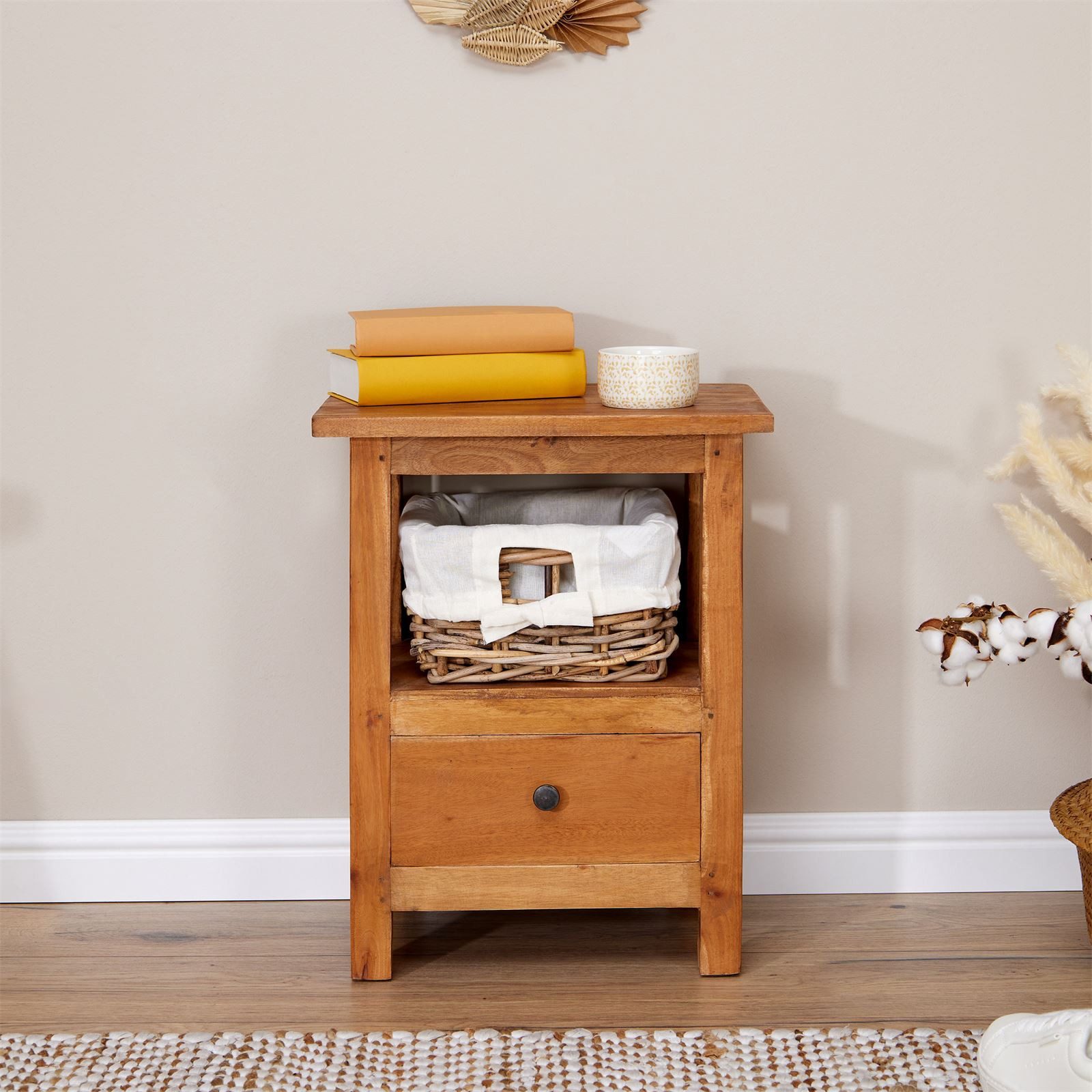 IDIMEX Nachttisch BAVELLA, Nachtkommode mit 1 Schublade - Mahagoni günstig online kaufen