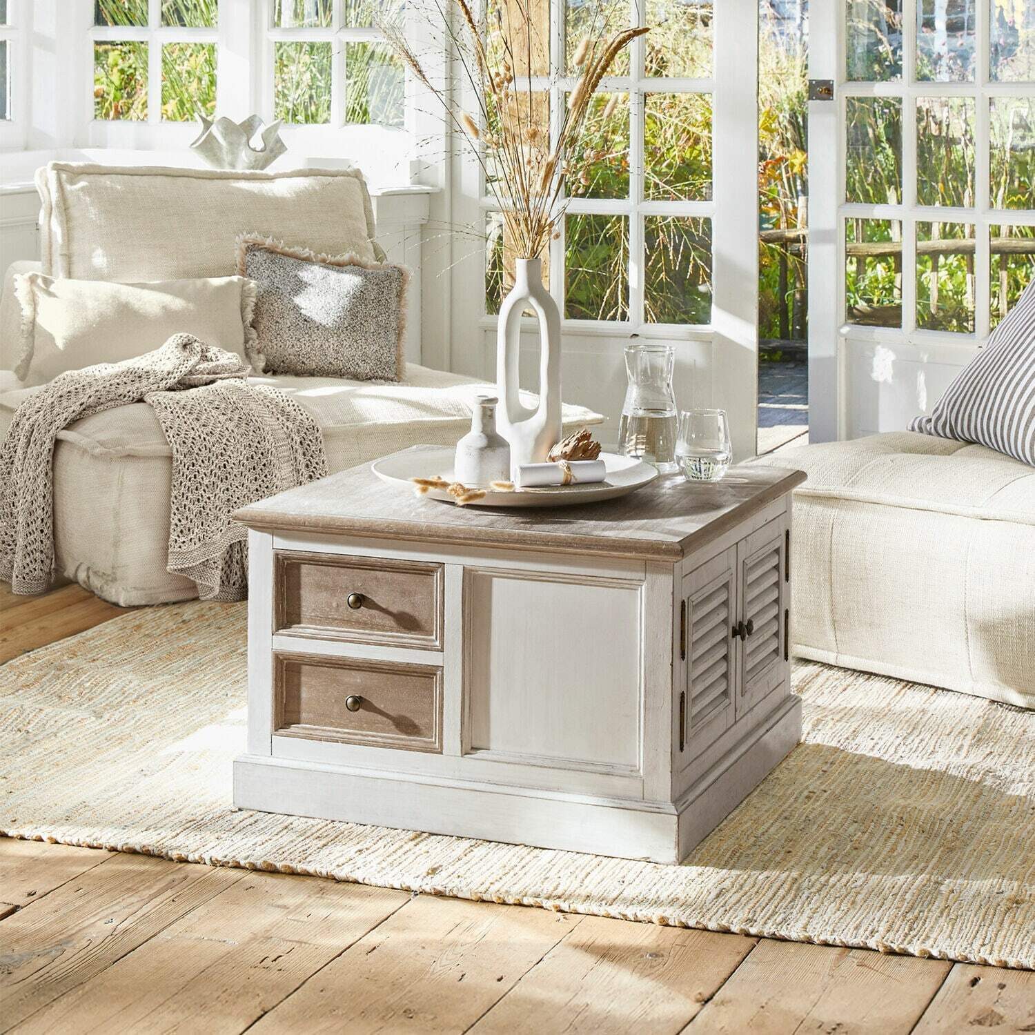 Mirabeau Couchtisch charmanter Couchtisch Cloverport im Hamptons-Stil aus M günstig online kaufen