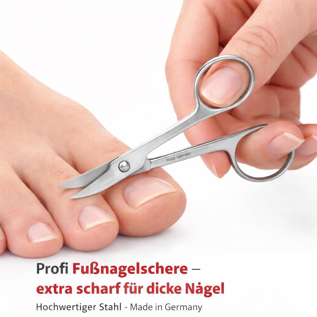 EloModa Nagelschere Profi Fußnagelschere für dicke und feste Nägel Scharfe Präzisionskling, (1-tlg), gebogener Schnittfläche