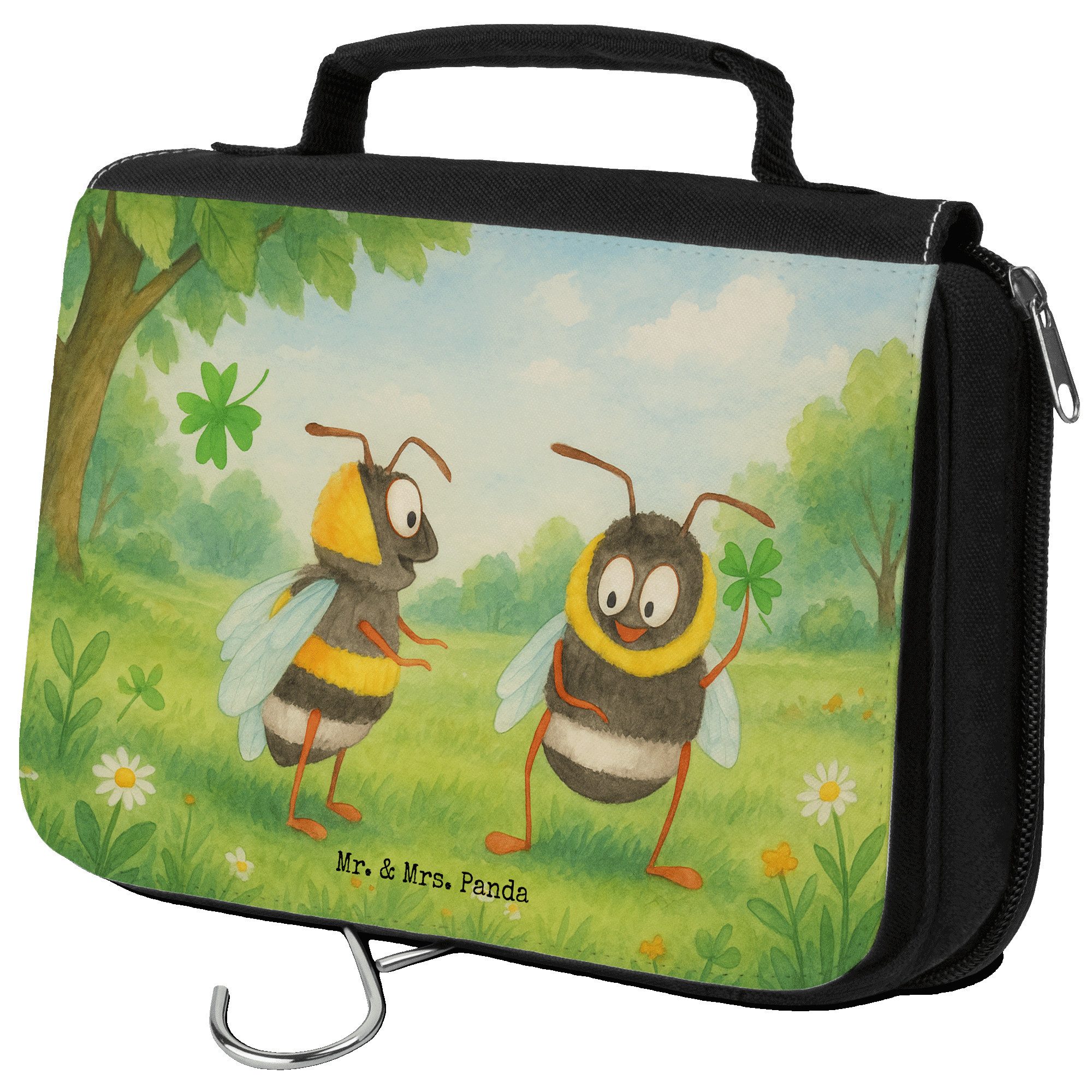 Kulturbeutel Bienen Paar Design, Necessaire, Weiß, Hochzeitstag, Geschenk für Part