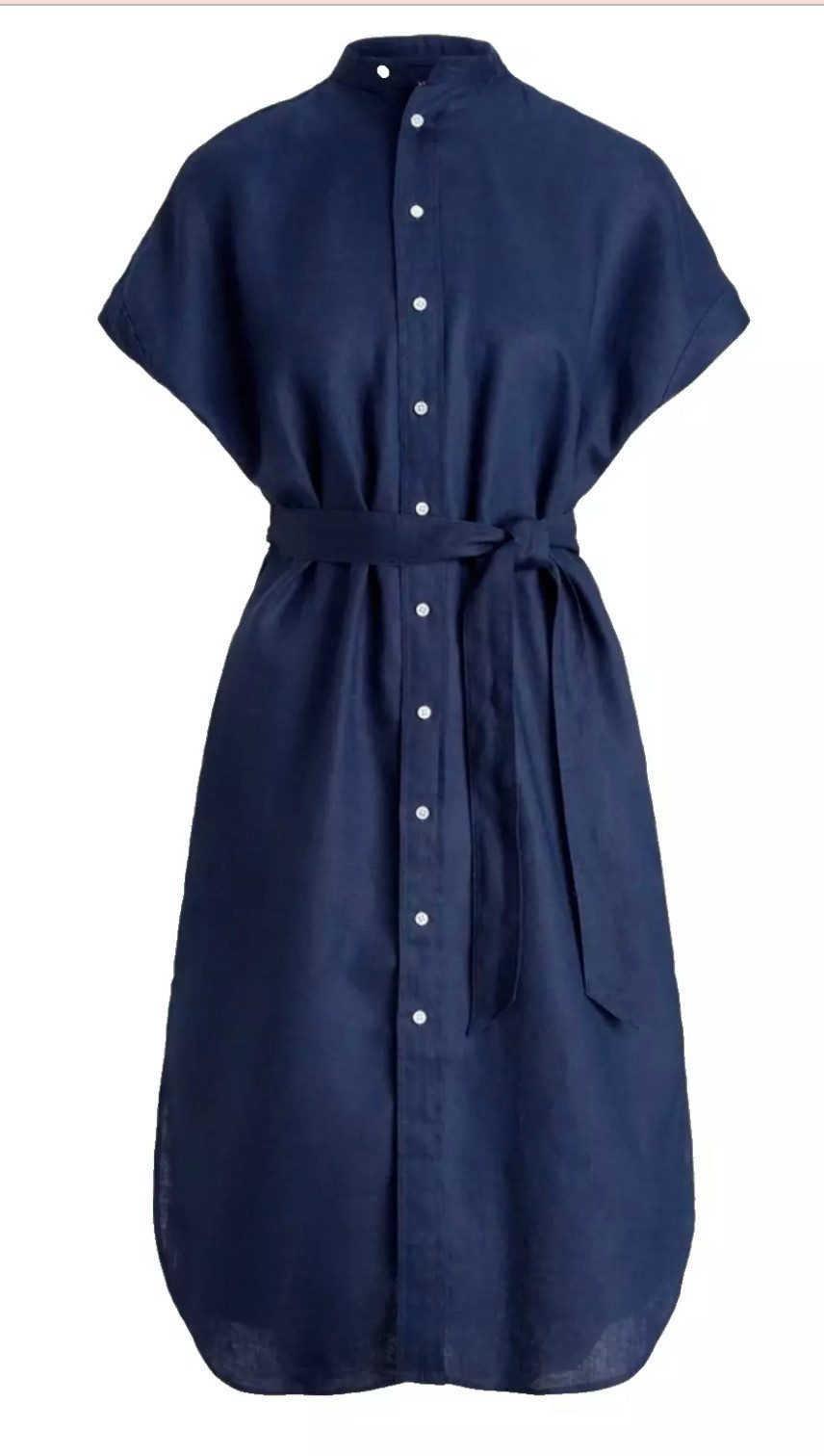 Polo Ralph Lauren Sommerkleid Leinen Kleid mit Gürtel : Seitenschlitze am S günstig online kaufen