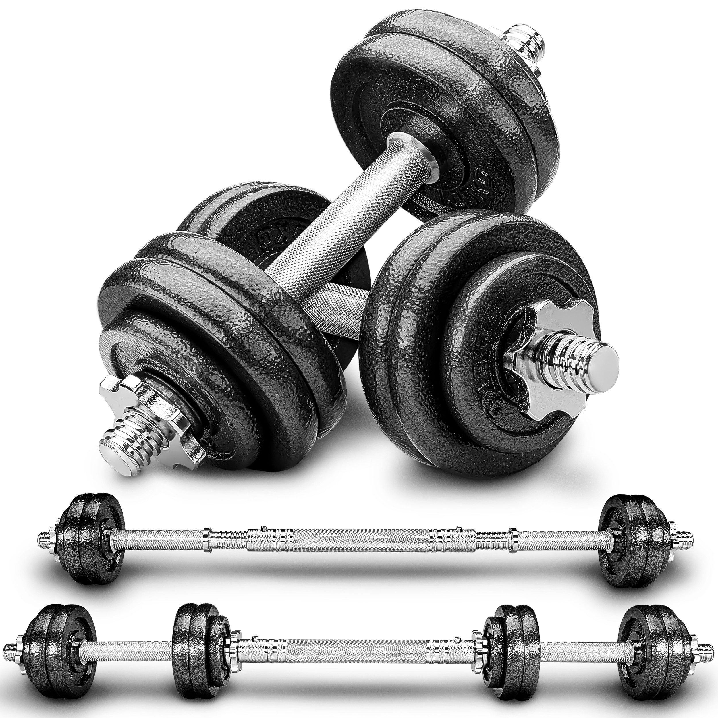 RE:SPORT Hantel-Set, 2 in 1 Hanteln Set, Hantelset Gusseisen verstellbar
