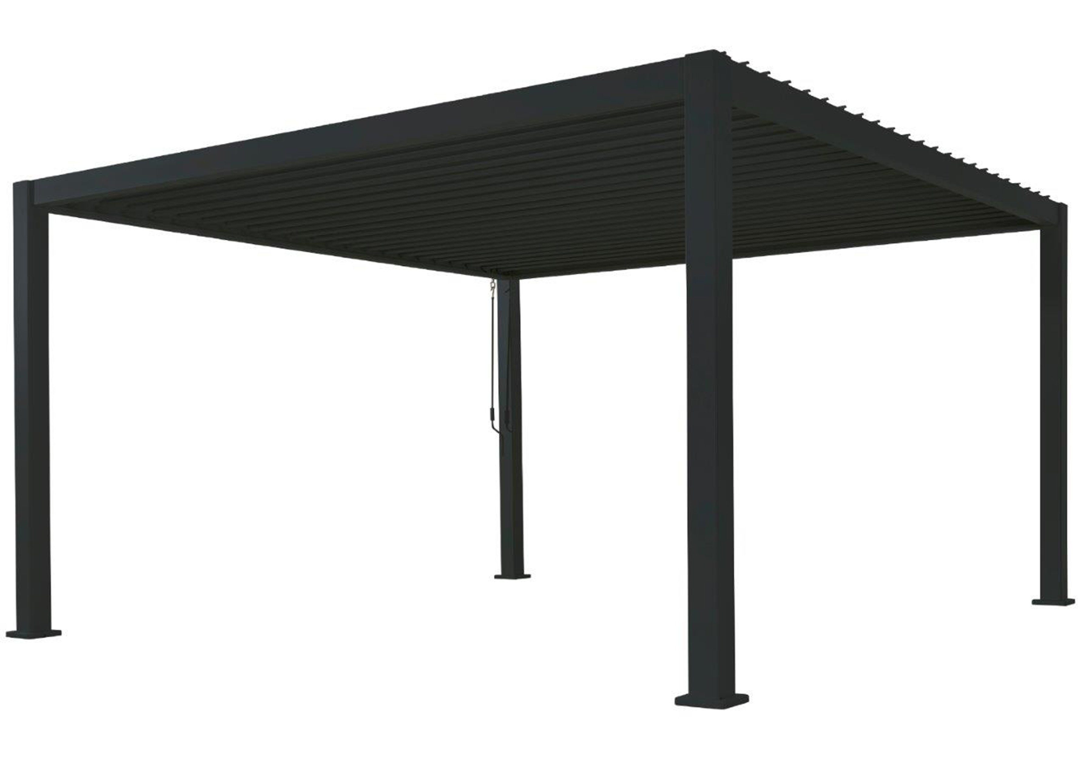 Pergola Lamellendach Pavillon MIRADOR 3x3,6 Deluxe anthrazit, BxTxH