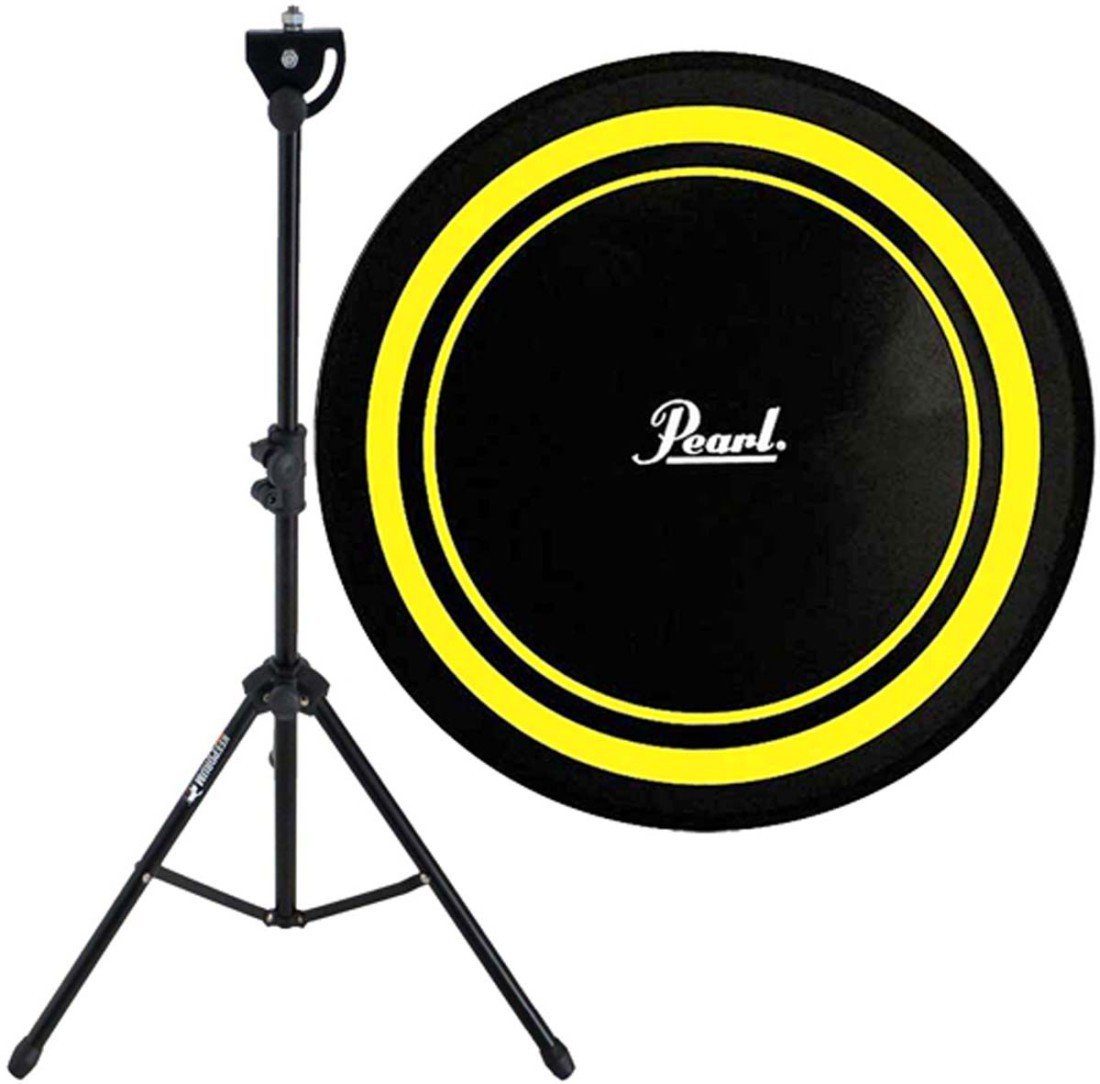Pearl Drums Schlagzeug Pearl PDR-08P Übungspad mit keepdrum Stativ,Übungspad, Übungspad mit Ständer 