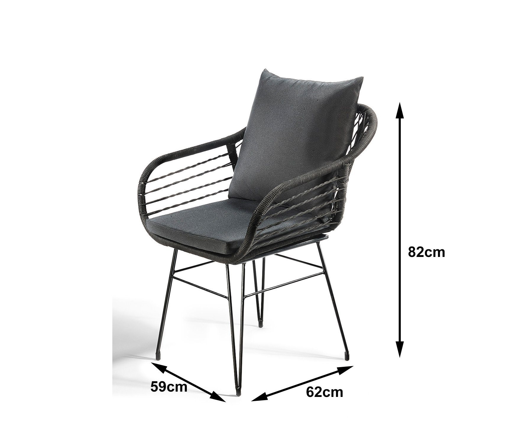 Kobolo 4-Fußstuhl Esszimmerstühle Stuhl inkl Kissen - 2er Set (aus Taslan, 2 St)