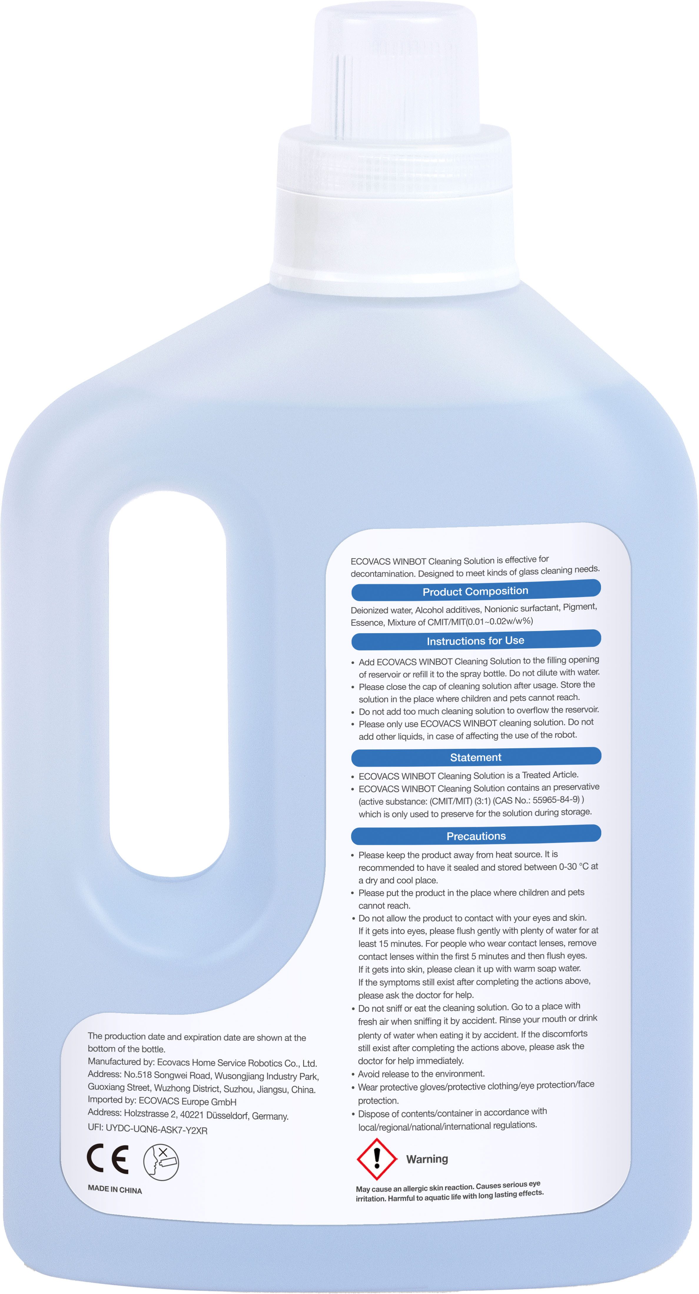 ECOVACS Reinigungslösung 1L Reinigungskonzentrat (für Fensterreinigungsroboter)