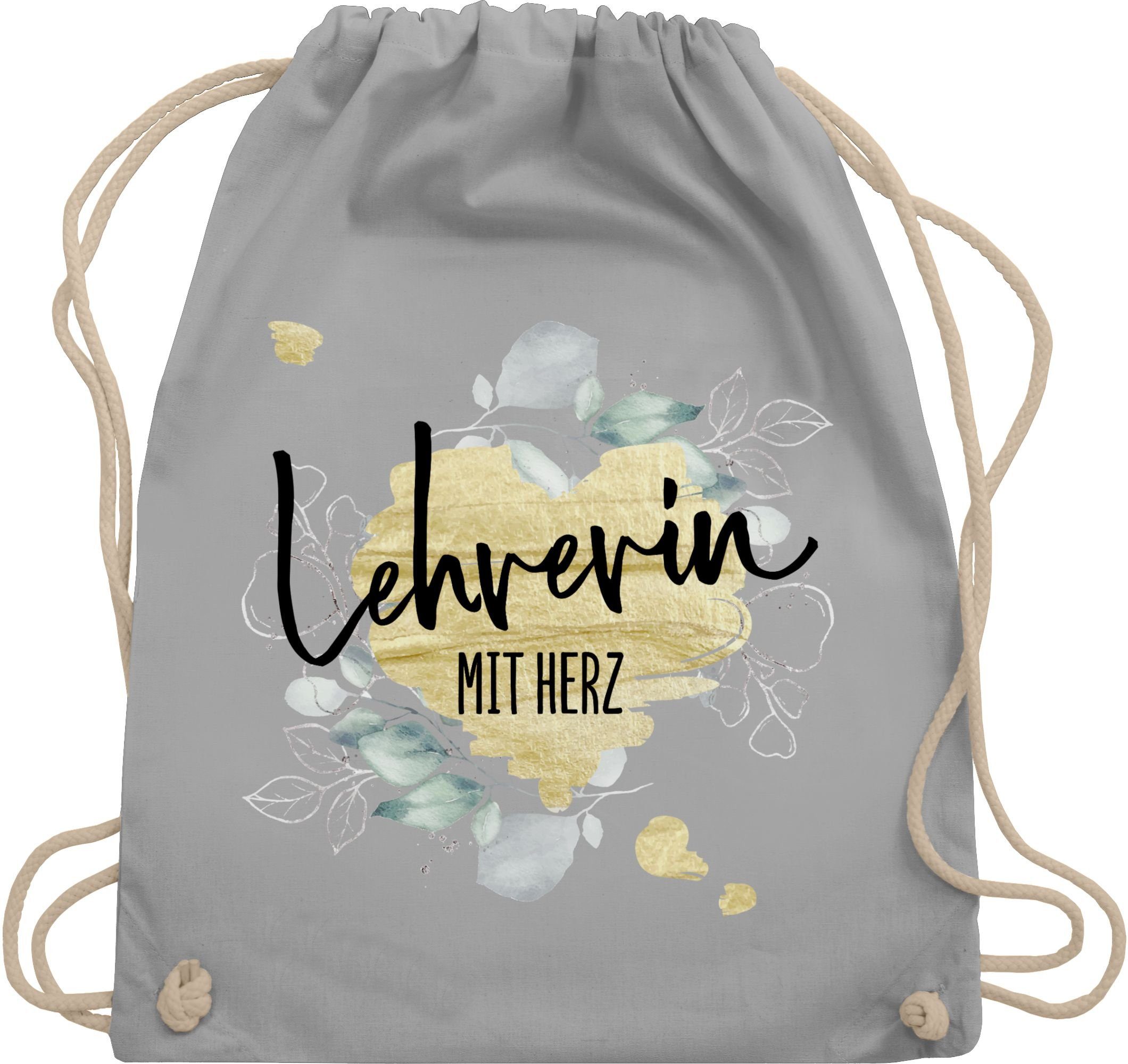 Turnbeutel Lehrerin mit Herz - Abschiedsgeschenk Weihnachten