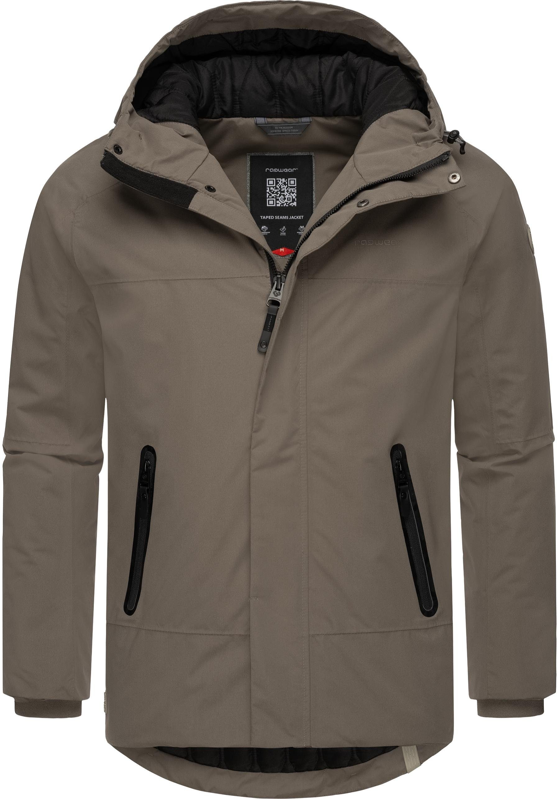 Ragwear Winterjacke Hatar Wasserdichte Herren Outdoorjacke mit großer Kapuze
