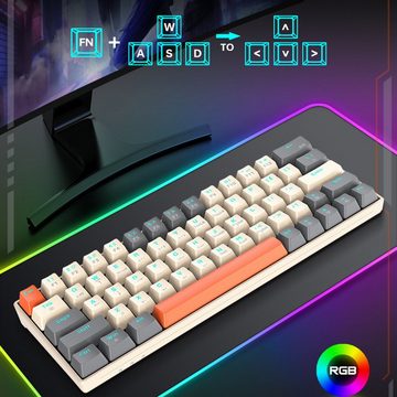 Tadow Mechanische Tastatur,Kabellose/Kabelgebundene Tastatur,Bluetooth Gaming-Tastatur (20 RGB-Lichteffekte)