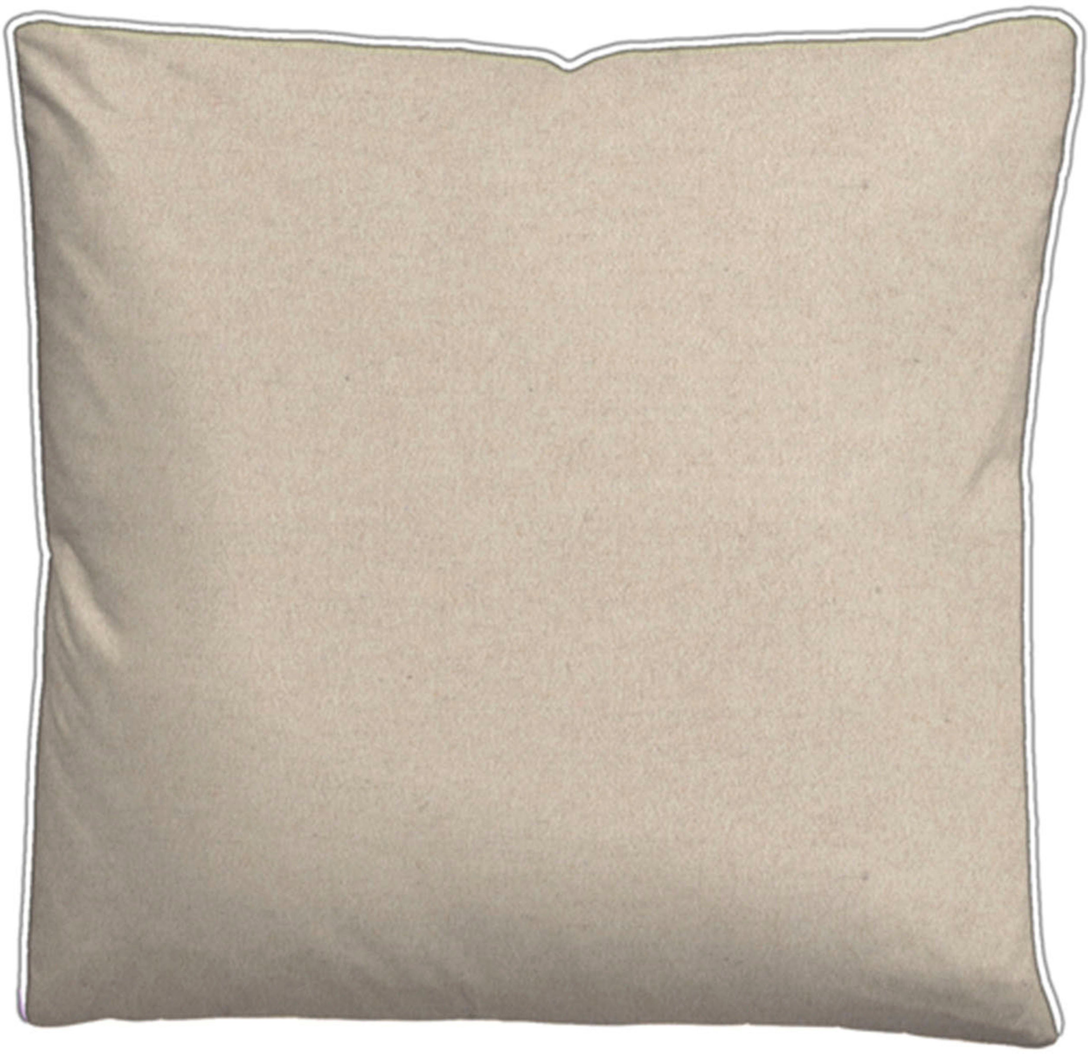 Biberna Kissenbezug HERMAL Melange Flanell uni, mit Reißverschluss, Wendekissenbezug, (1 Stück), Feinflanell, Made in Germany zertifiziert, kuschelig weich, mit Paspel