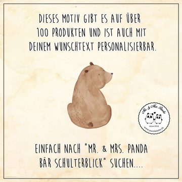 Mr. & Mrs. Panda Handtuch Bär Schulterblick - Grau Pastell - Geschenk, Gästetuch, Sport Handtuc, (1-St), Kreative Sprüche
