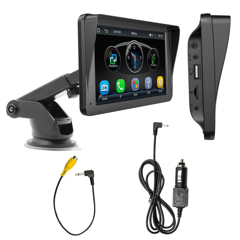 GelldG Autoradio, 7-Zoll-Bildschirm Touch Display, Bluetooth mit Navi Radio Autoradio Schwarz(stil1)