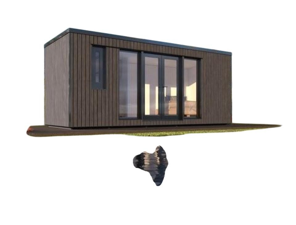 JVmoebel Gartenhaus Holzhütte in Braun – Charmantes Campinghaus aus Holz für den Garten, (Camping Haus), Made in Europe