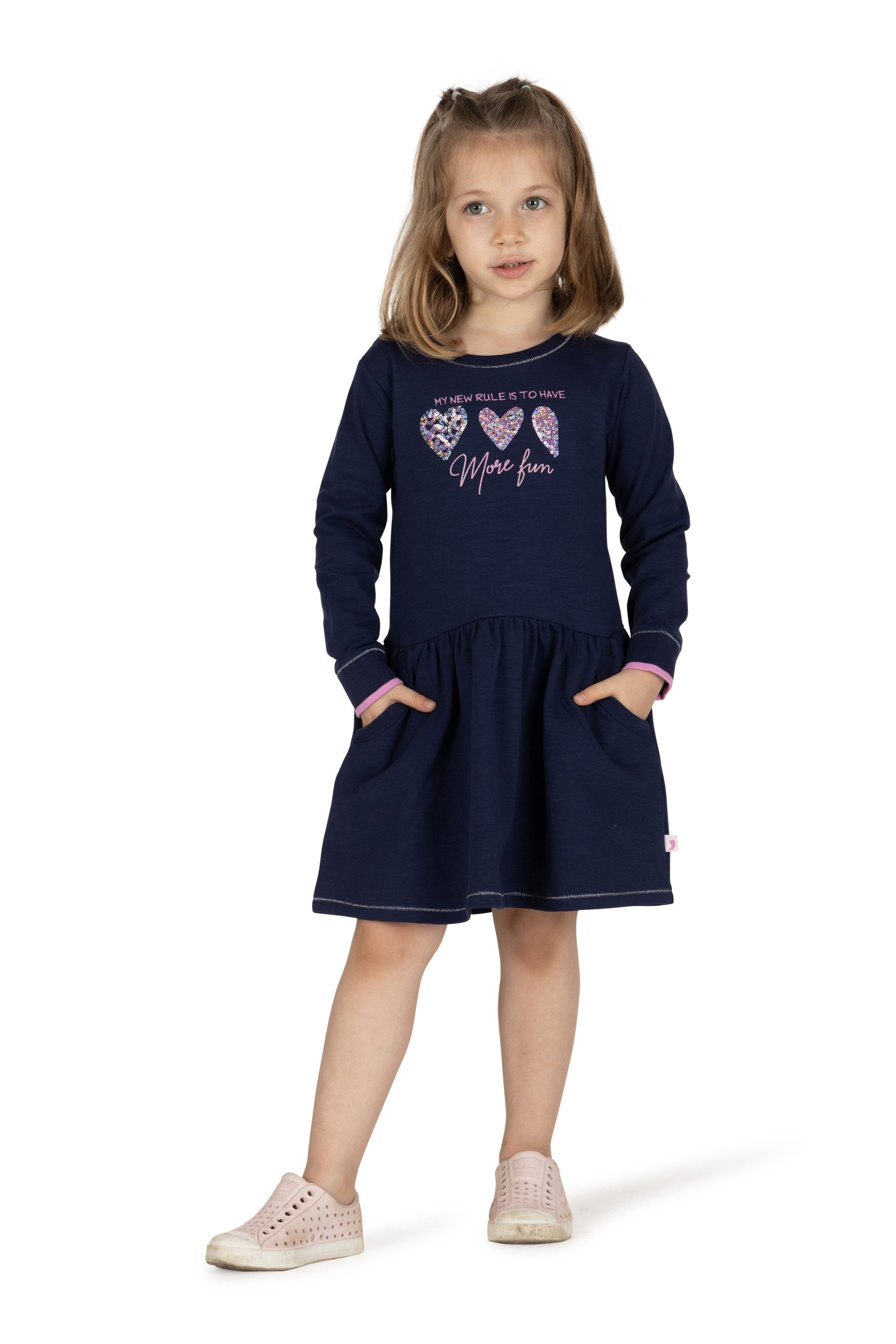 SALT AND PEPPER Jerseykleid More Fun Hearts mit Pailletten und Stickerei