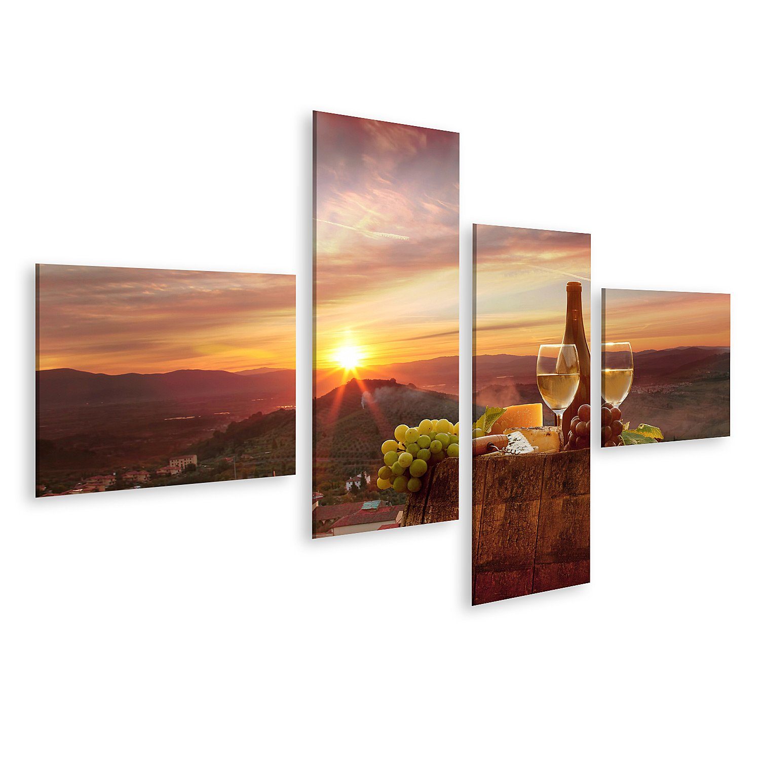Leinwandbild Bild auf Leinwand Weinberg in Chianti Toskana Wandbild Poster Kunstdru