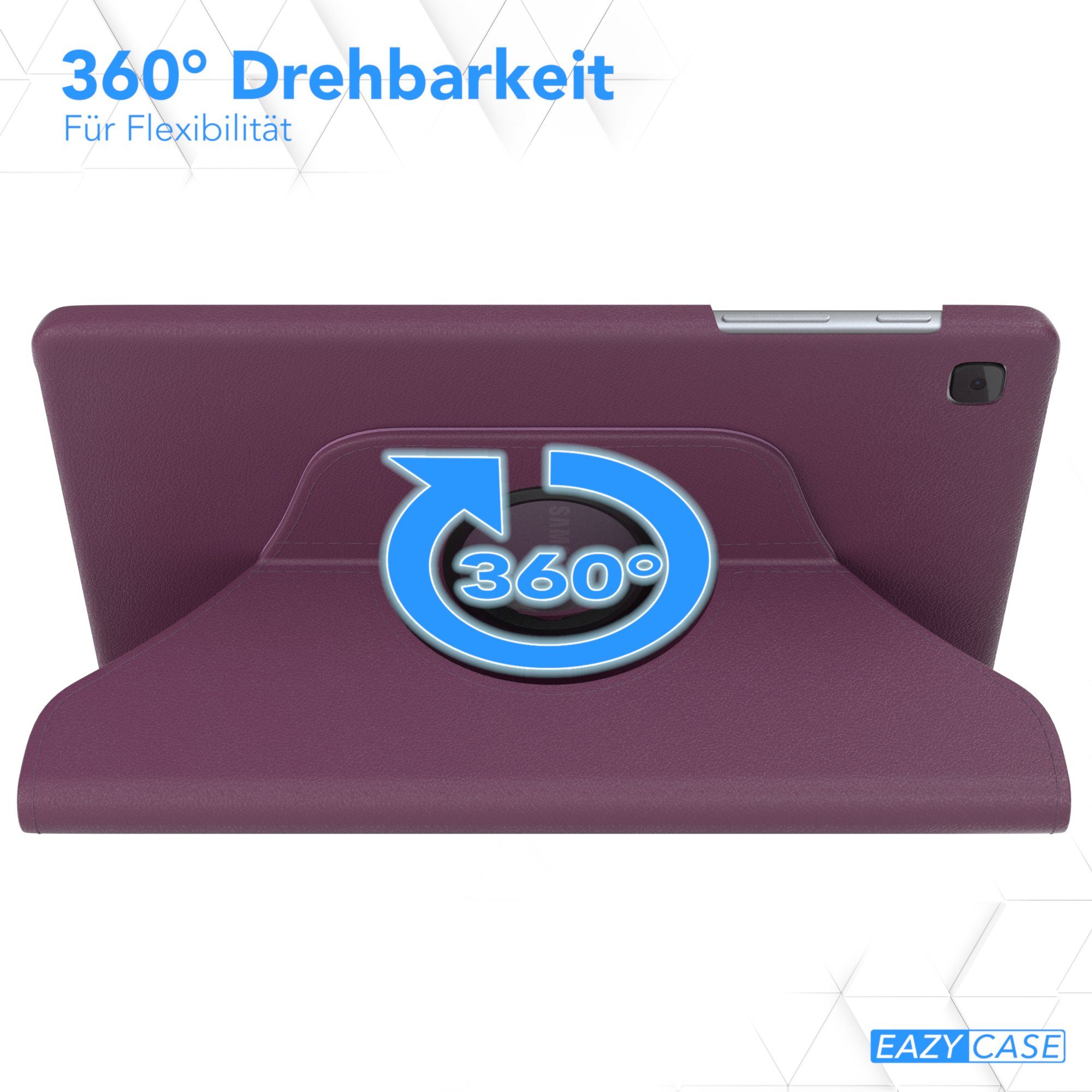EAZY CASE Tablet-Hülle Rotation Case für Samsung Galaxy Tab A7 Lite 8,7 Zoll, Tablet-Hülle Bookstyle Case Fullcover Schutz Tasche Stehfunktion Lila