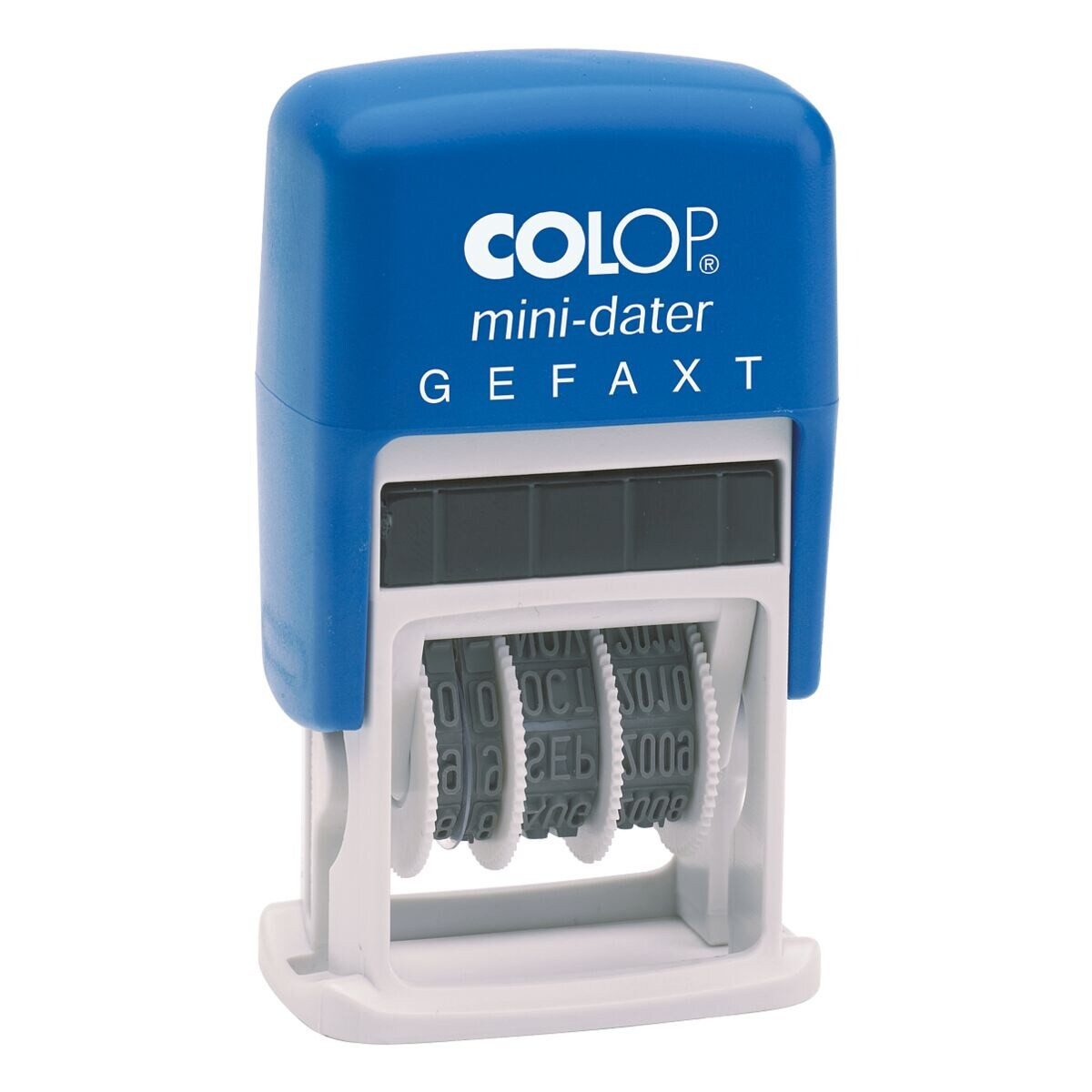COLOP Stempel S 160/L Gefaxt, Datumstempel mit Datumseinstellungen & festem Text, selbstfärbend