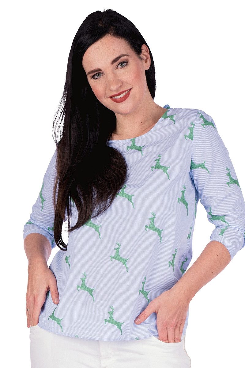 Lieblingsstück Trachtenbluse 3/4 Arm Bluse - EDISA - hellblau/bubblegum, hellblau/spring green
