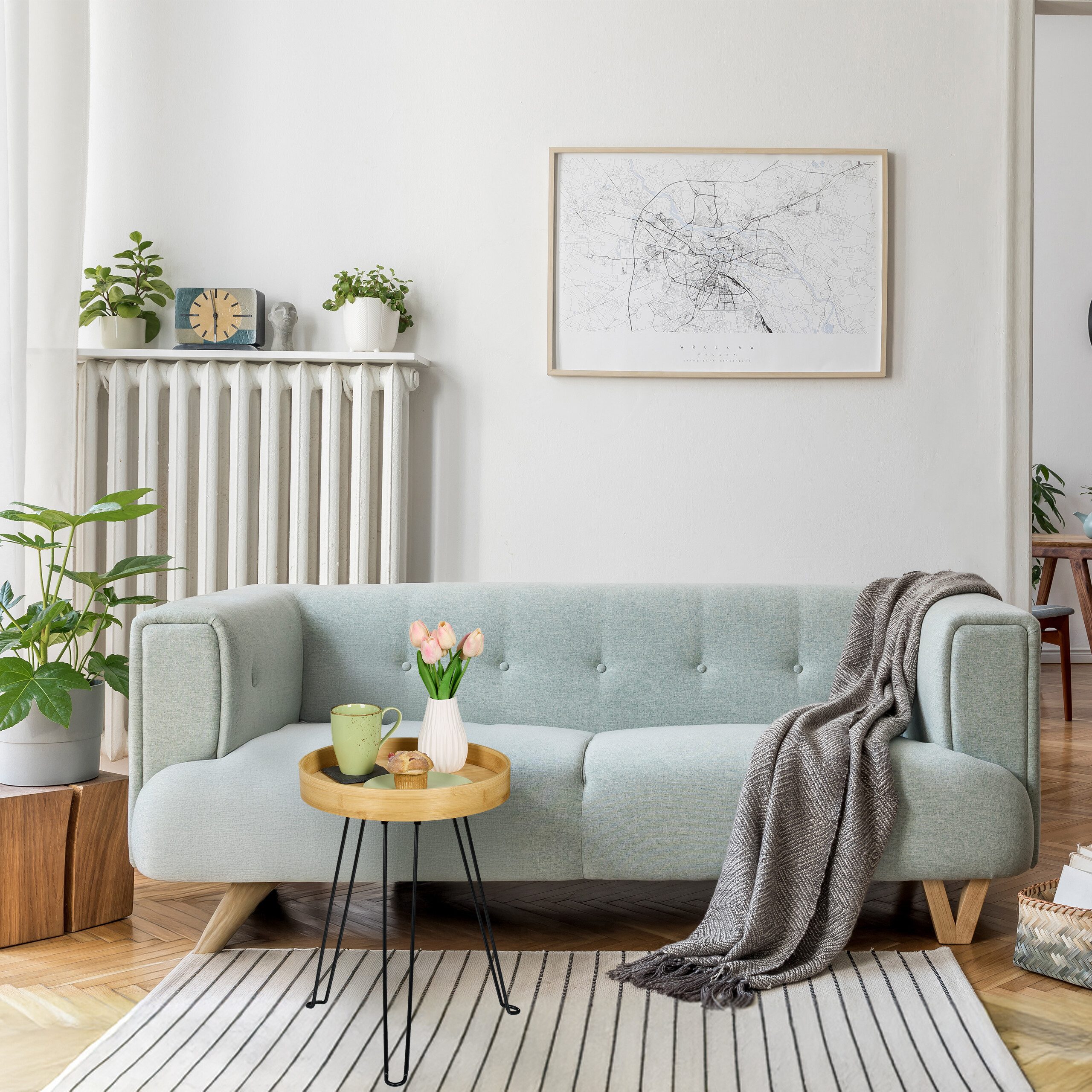 relaxdays Beistelltisch Bambus & Metall günstig online kaufen