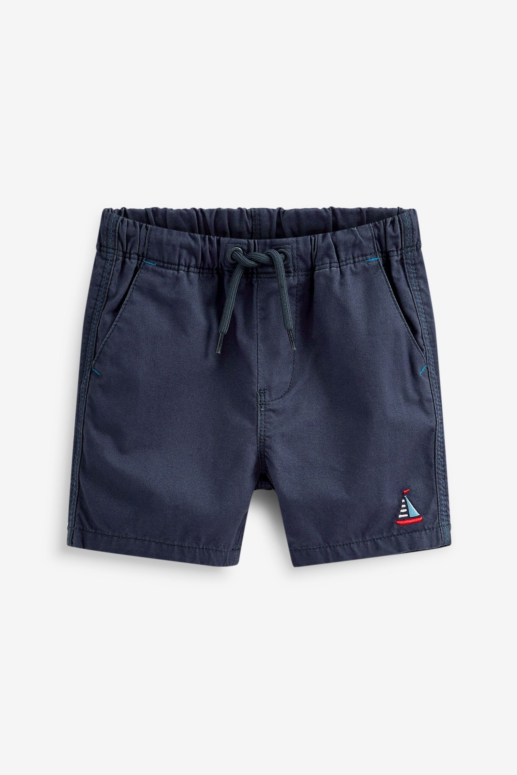 Next Shorts Schlupf-Shorts mit gesticktem Aufnäher (1-tlg) Navy Blue