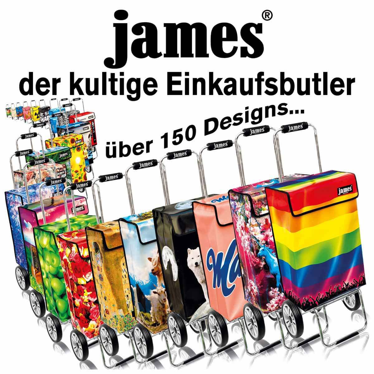 james Einkaufstrolley IRISART - stabiler Einkaufswagen mit individuellem Design, Handmade in Austria - Einkaufsbegleiter mit viel Stauraum - trägt 40kg
