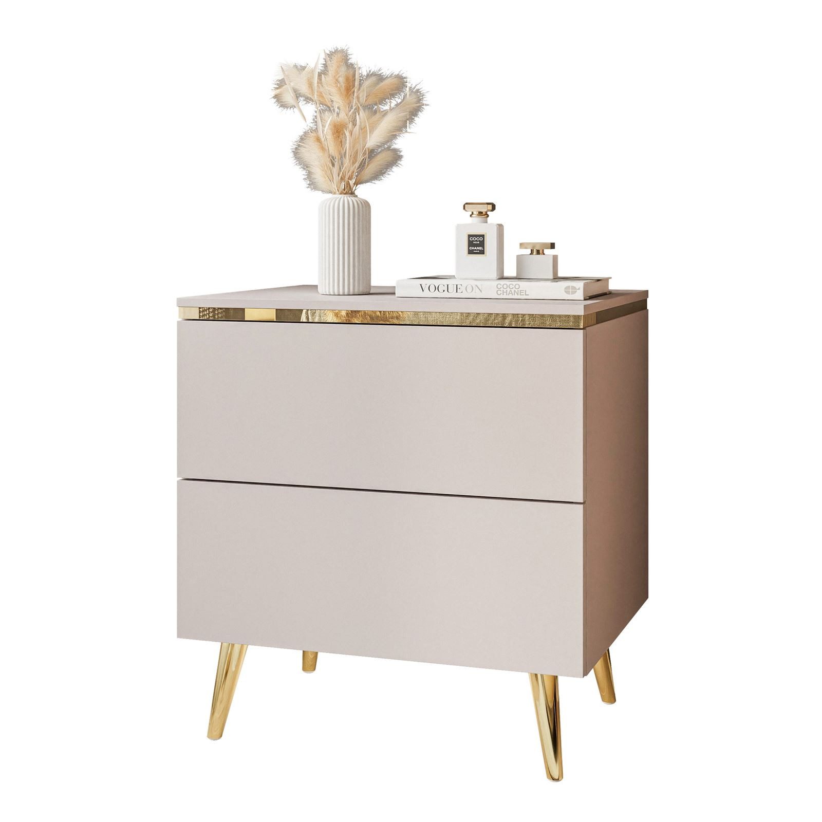 Lookway Nachttisch AURORA II KASCHMIR mit Beinen und LED-Beleuchtung (1x Na günstig online kaufen