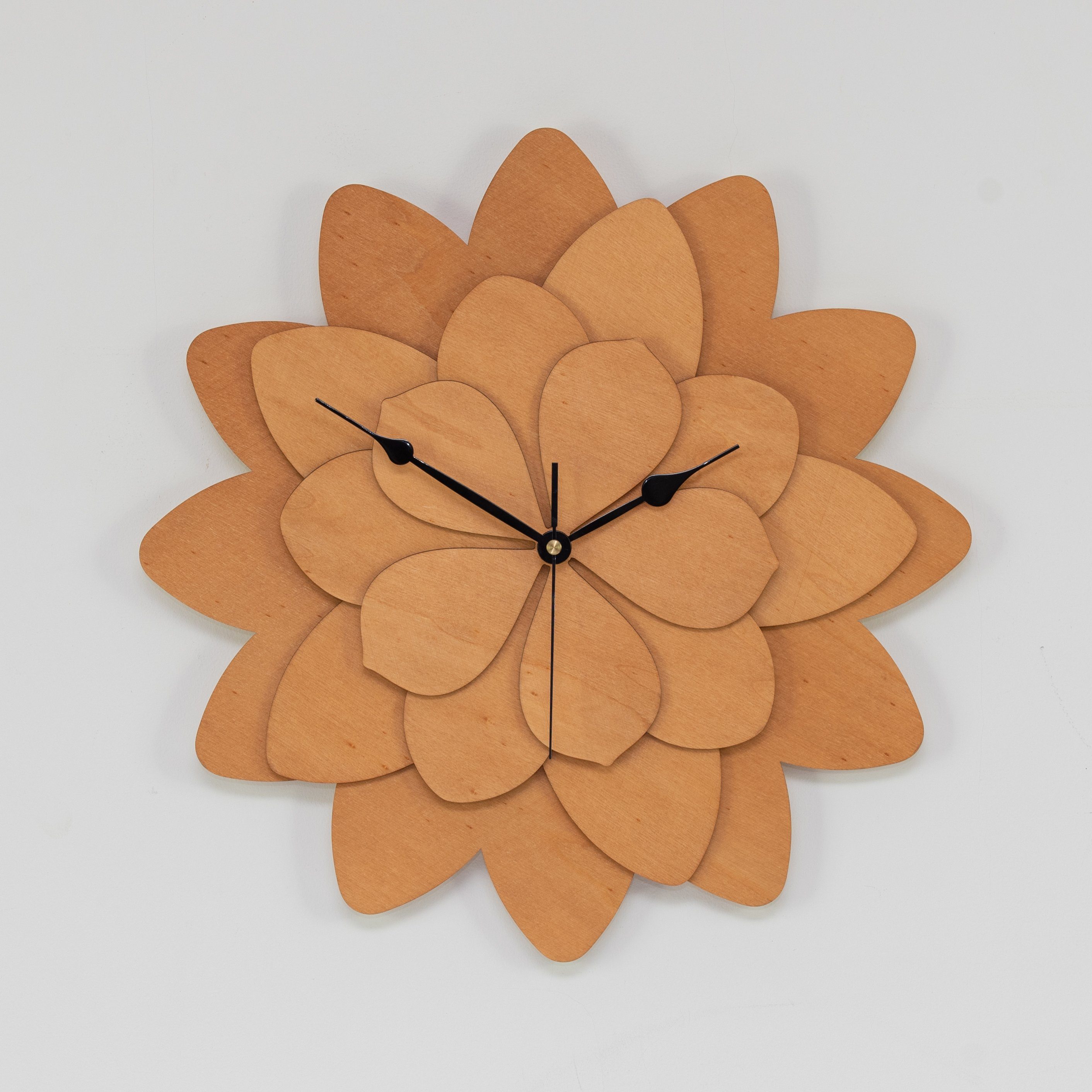 4-SCHICHTIGE HOLZBEIZE DEKORATIVE, KASTANIE GROSSE, BLUME, ORNAMENTI WANDUHR, Wanduhr