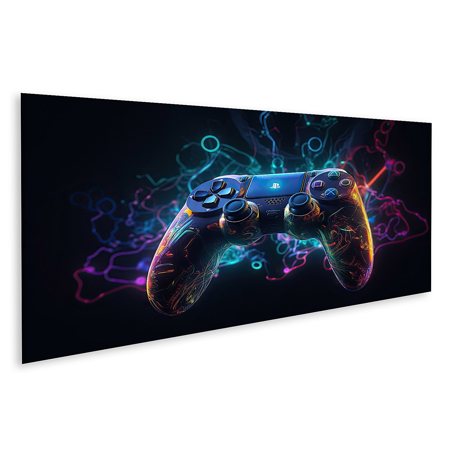 islandburner Leinwandbild Leuchtendes Neonlicht Gamepad Ki günstig online kaufen
