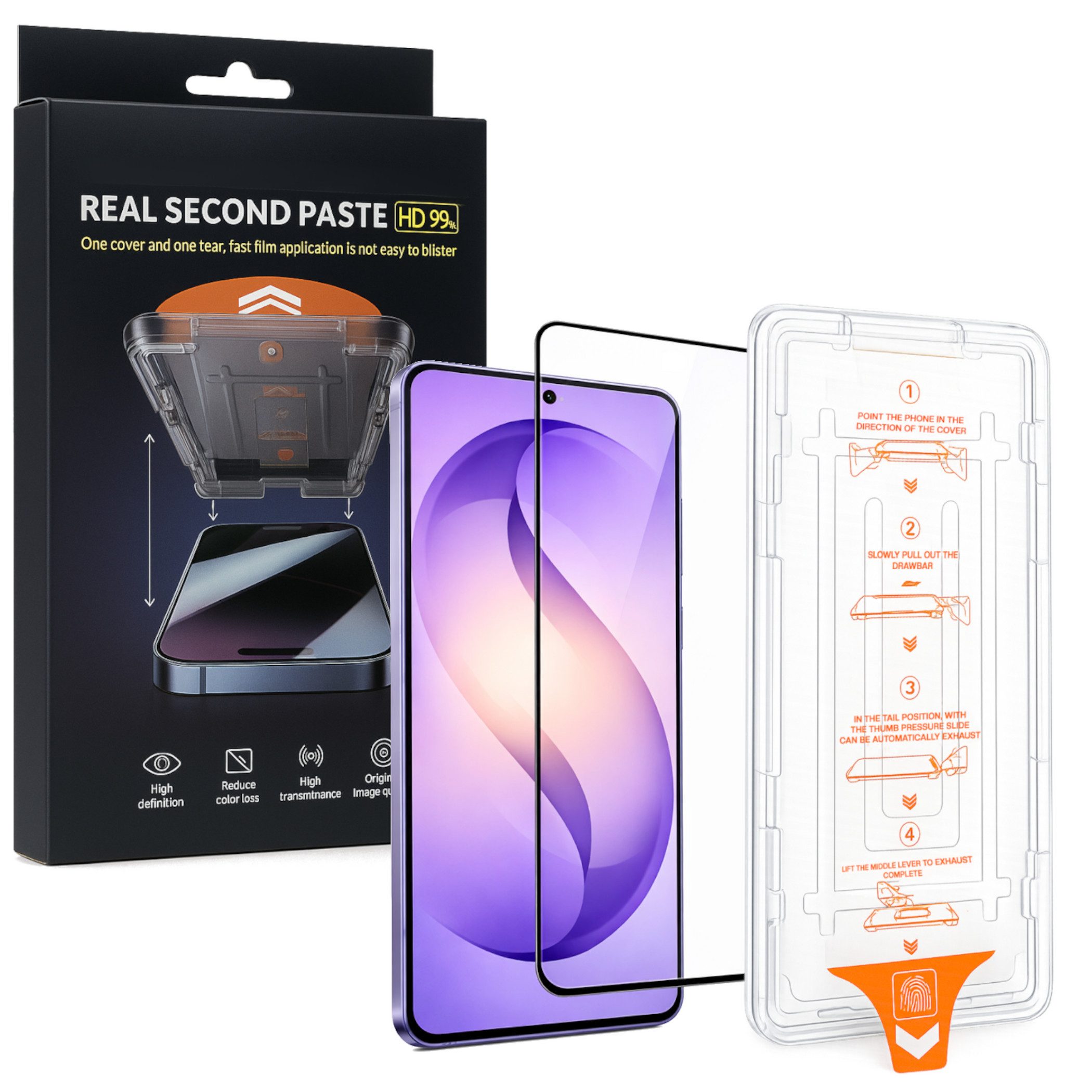 Wigento Handyhülle Für Samsung Galaxy S26 Ultra SnapFit 9H Hart Glas Installationshilfe, 9H Härte, kratzfest, stoßfest, Installationshilfe, Oleophob