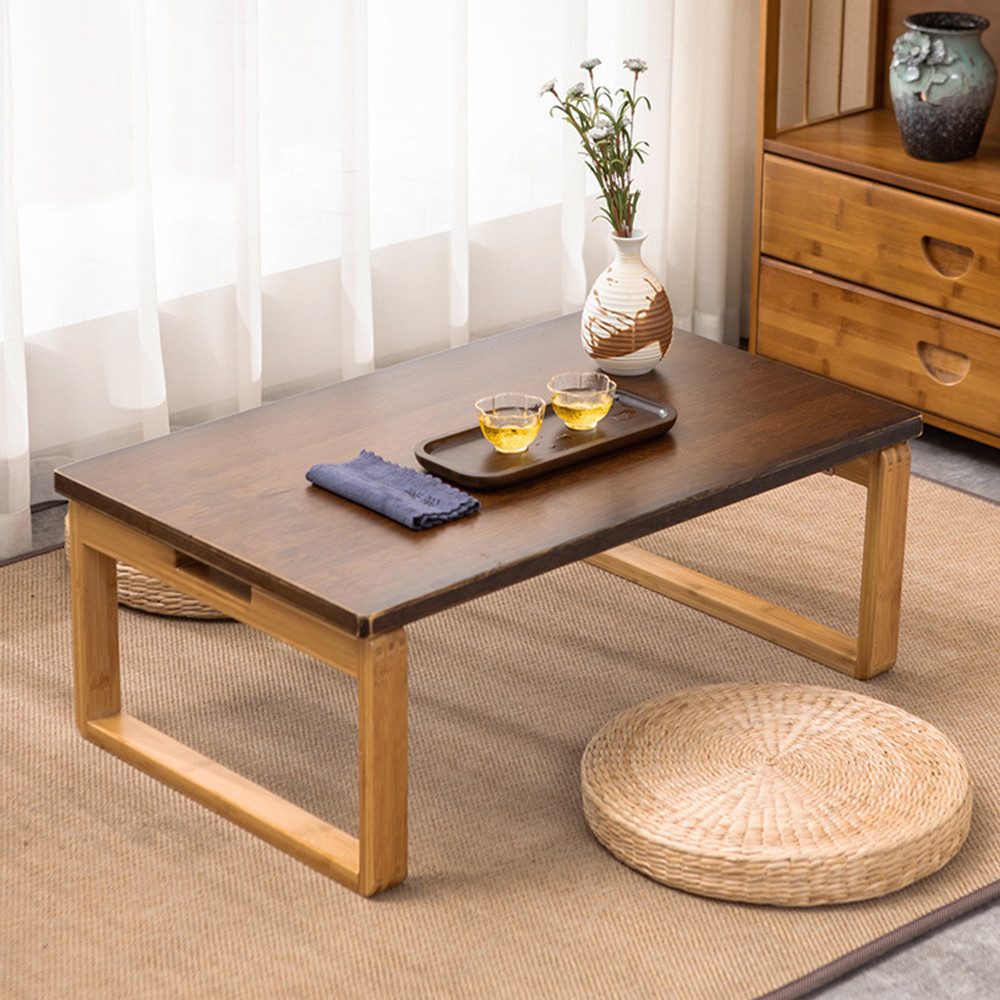 NUODWELL Tabletttisch Beistelltisch Klappbar Couchtisch aus Bambus, Balkon günstig online kaufen