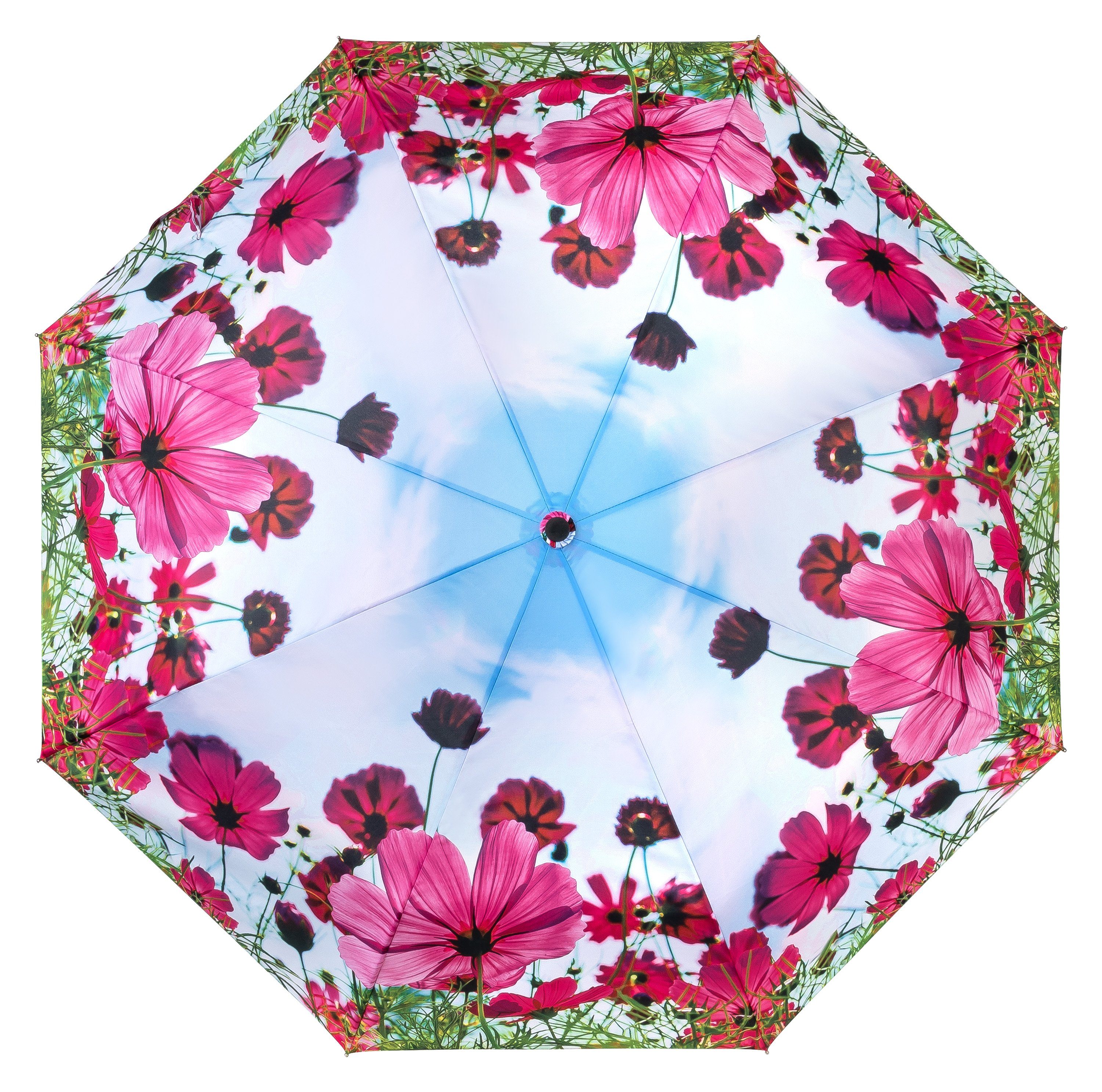 Auf-Zu-Automatik, Stabil Motivschirm Lilienfeld von Leicht Blumenwiese Taschenregenschirm Blumendruck