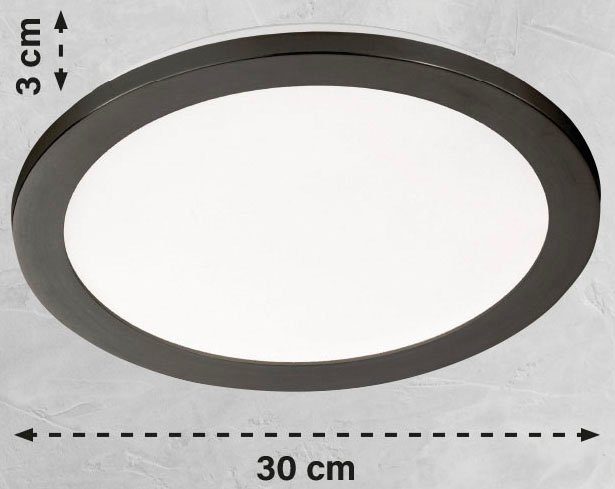 SCHÖNER WOHNEN-Kollektion Deckenleuchte Flat, LED fest integriert, 1x LED 15 Watt, 3000 Kelvin, 2100 Lumen,dimmbar