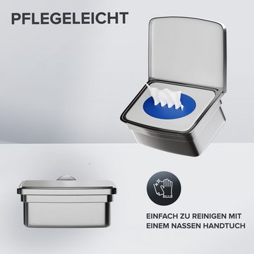 ovimar Feuchttücherbox Taksensand (1 St), aus Edelstahl in Silber zur Zum Bohren