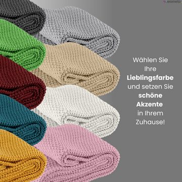 Wohndecke Strick, wometo, Strickdecke in trendigen Uni-Farben