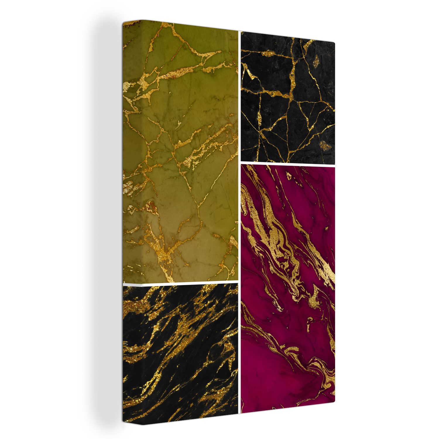 OneMillionCanvasses® Leinwandbild Marmor - Gold - Luxus, (1 St), Leinwandbild fertig bespannt inkl. Zackenaufhänger, Gemälde, 20x30 cm