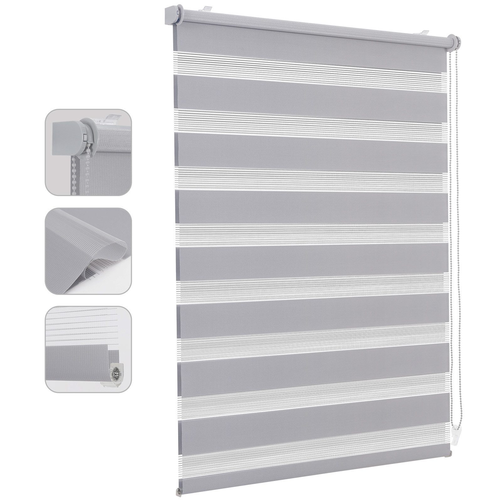 Doppelrollo Duo Rollo Klemmfix ohne Bohren für Fenster Rollos Jalousie Faltrollo
