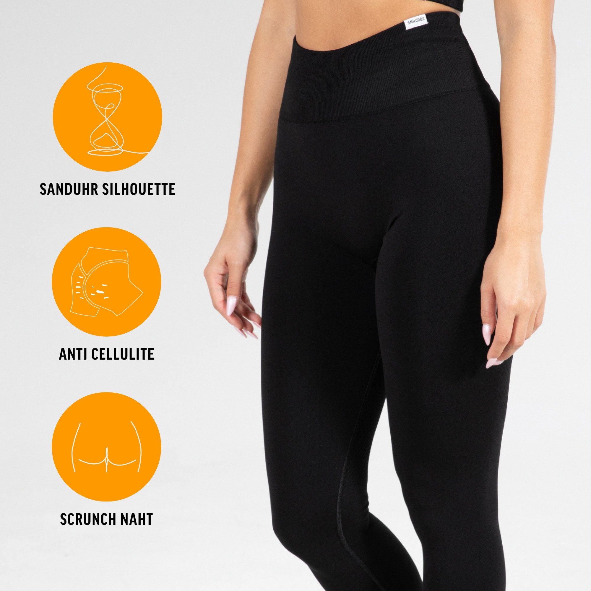 Smilodox Leggings Amaze Scrunch Pro, High Waist Booty Scrunch Yoga & Fitnesshose Shaped Fit Squatproof Push Up Trainingshose Gym Alltag Figurformend