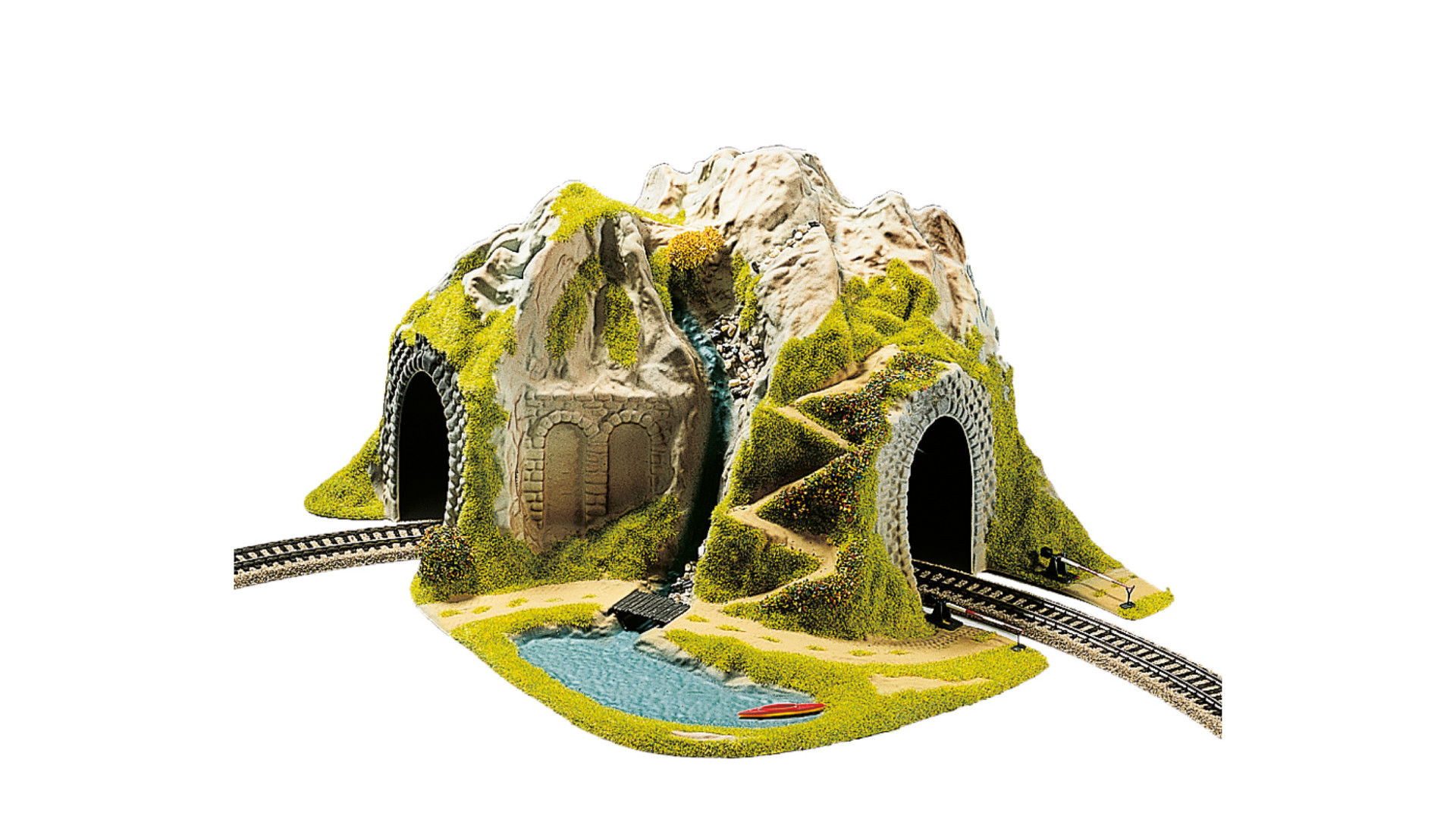 Modelleisenbahn-Tunnel NOCH® Ecktunnel, 1-gleisig gebogen mit antiker Ark