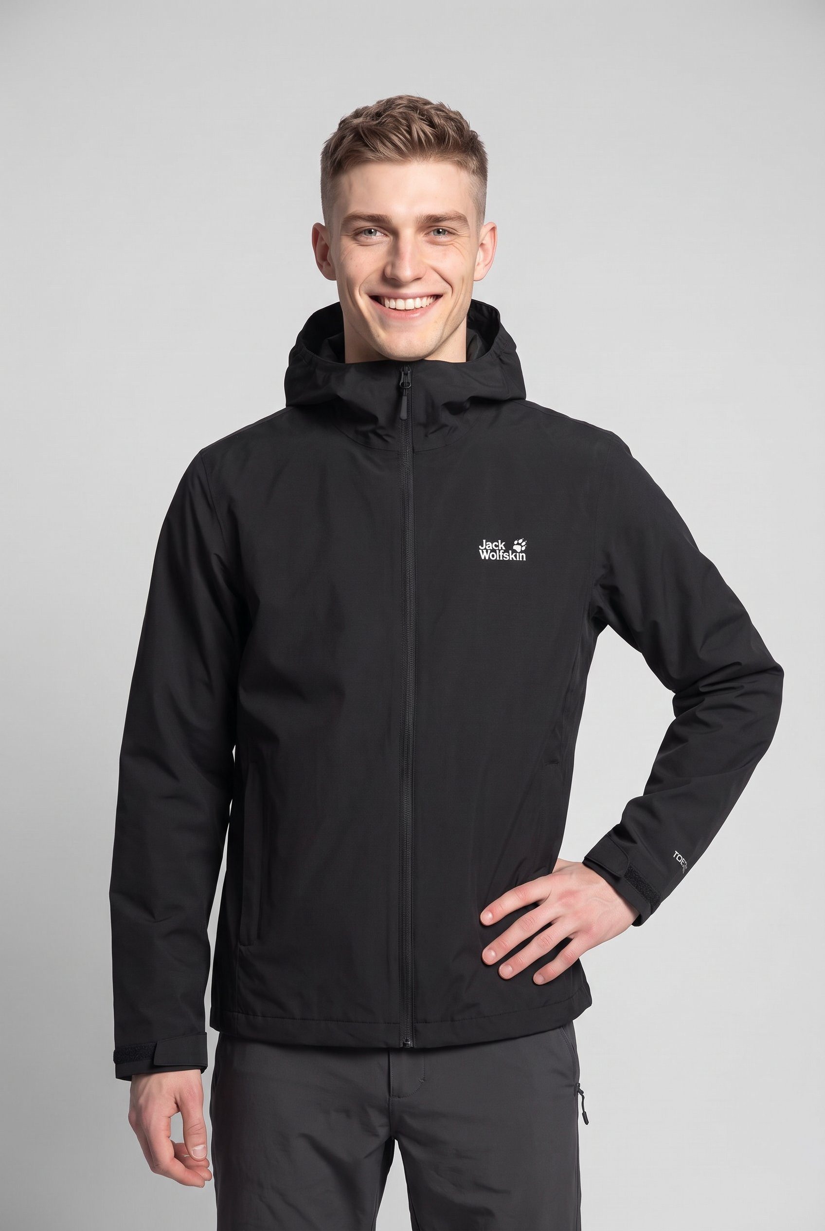 Jack Wolfskin Regenjacke OUTROVERT 2L JKT M mit Kapuze, atmungsaktiv, wasserdicht