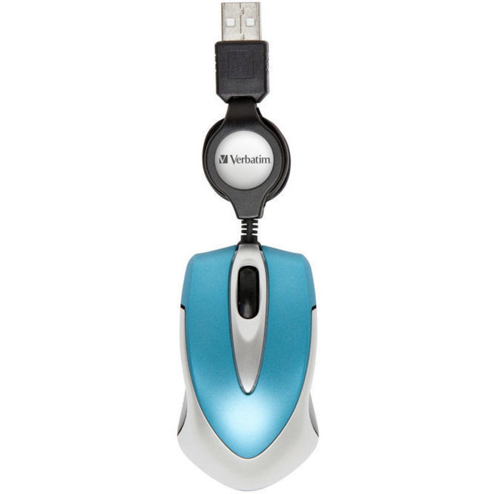 Verbatim Verbatim Go Mini Maus USB Optisch Karibikblau 3 Tasten 1000 dpi mit Mäuse