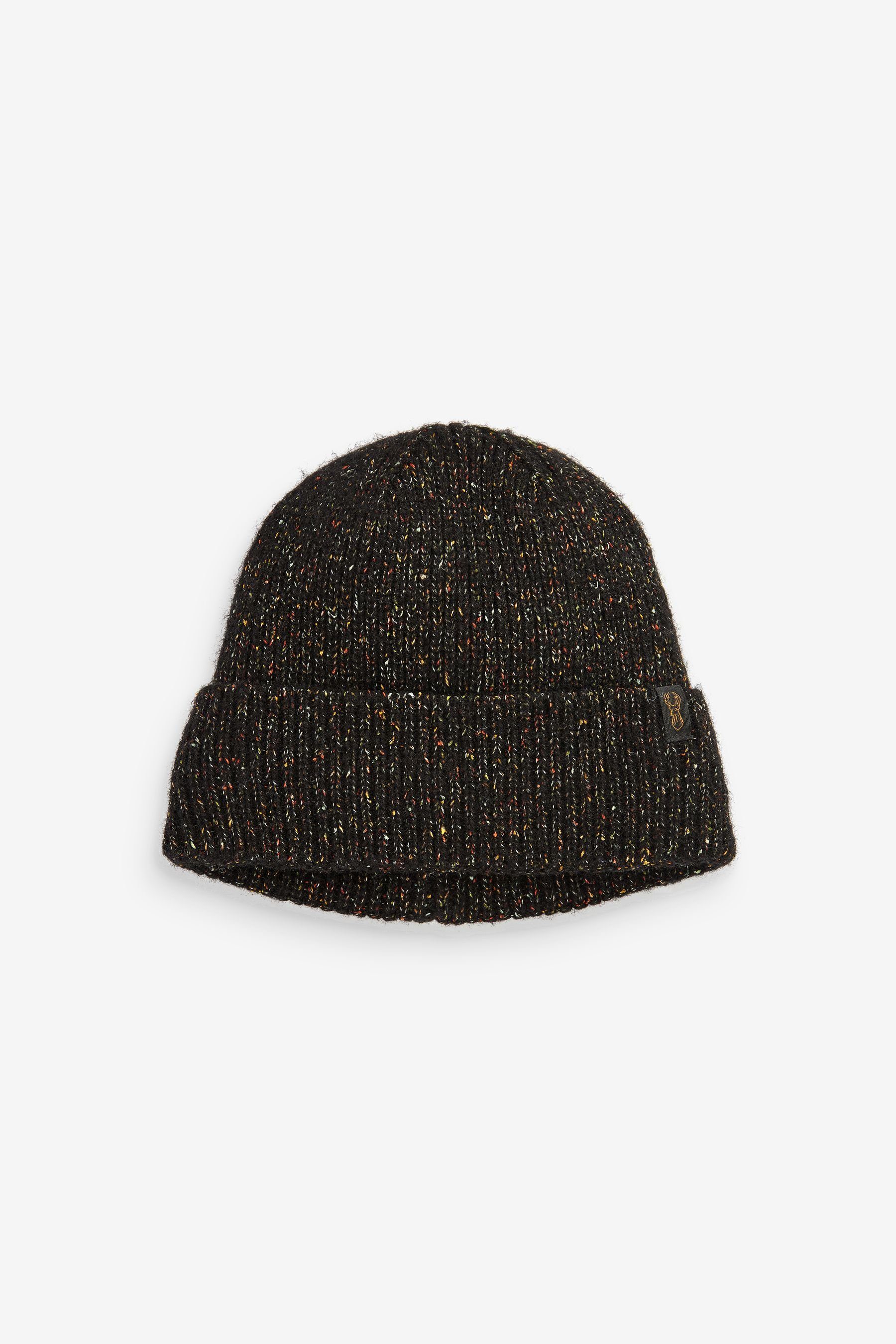 Next Beanie Mütze (1-St) Black Textured Fleece Lined