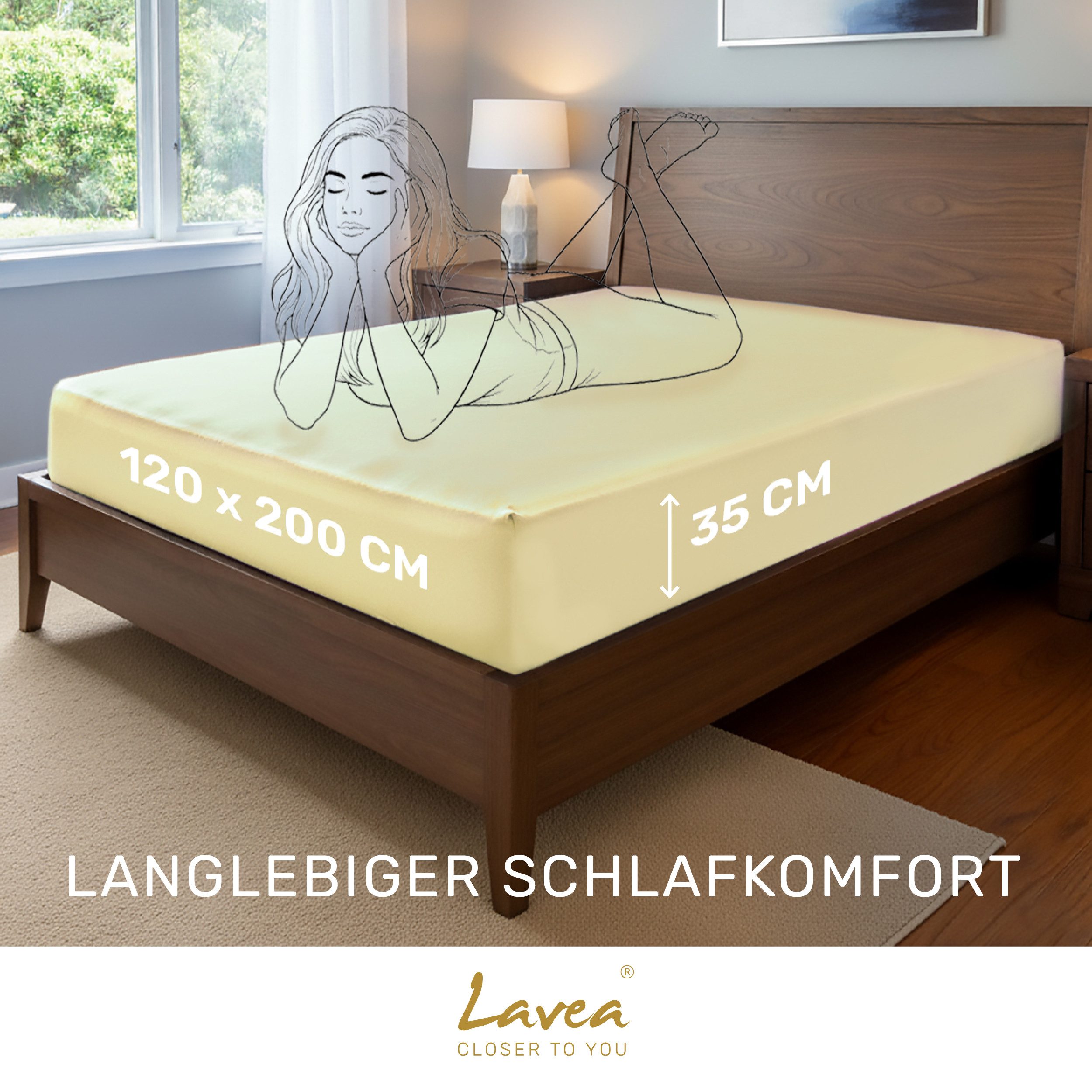 Lavea Spannbettlaken Bettlaken, Spannlaken Mikrofaser, 180x200cm, 200x200cm, (2 Stück), kühlend & atmungsaktiv, schnelltrocknend, weich, pflegeleicht – Bild 2 von 5
